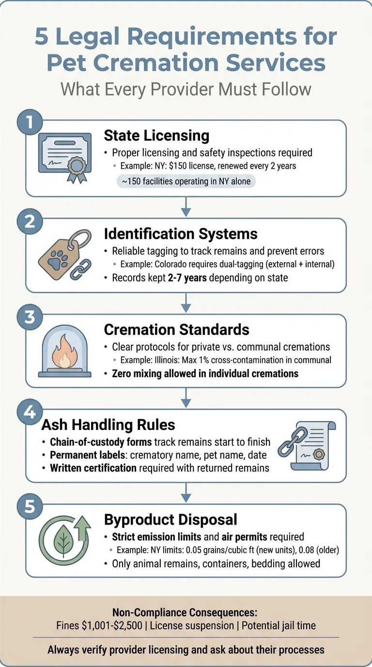 5 Legal Requirements for Pet Cremation Services Infographic
