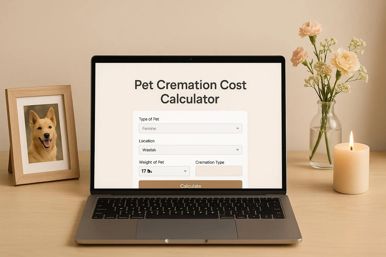 Pet Cremation Cost Calculator.